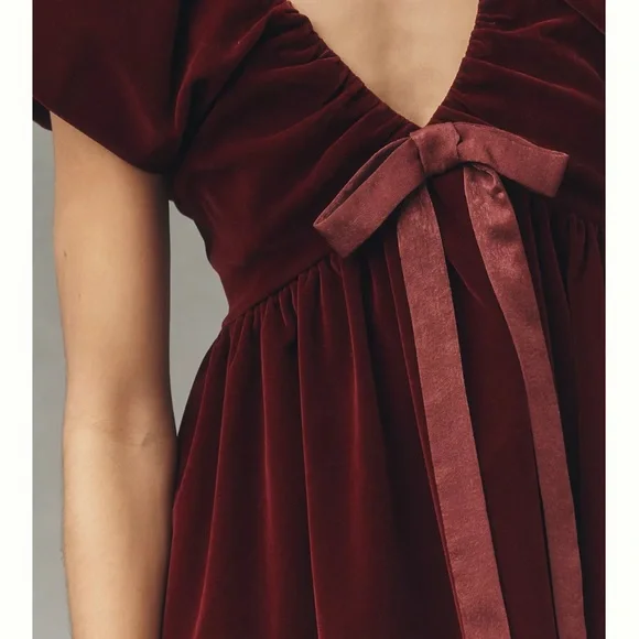 Endless Rose Velvet Bow Mini Dress - Picture 2 of 4